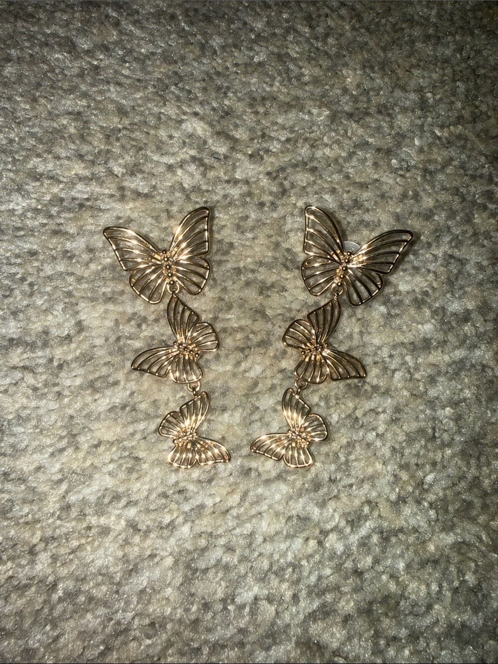 Gold Butterfly Drop Earrings - Elegant Women Jewelry